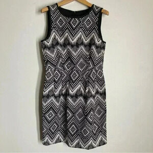 J. Crew Size 4 Geometric Shift Dress in Black and White